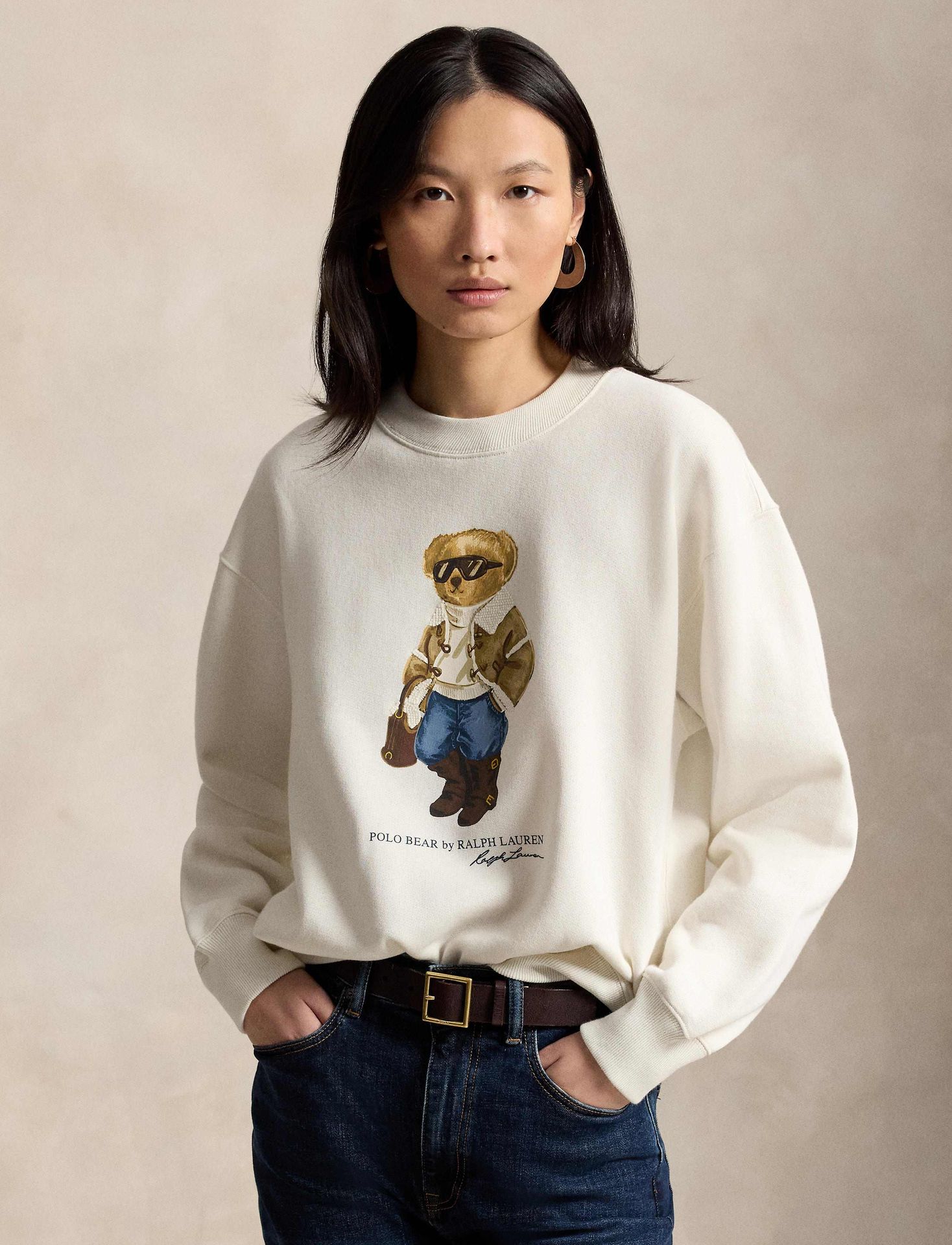 POLO RALPH LAUREN Bluza Winter Bear Relaxed fit z dodatkiem wełny