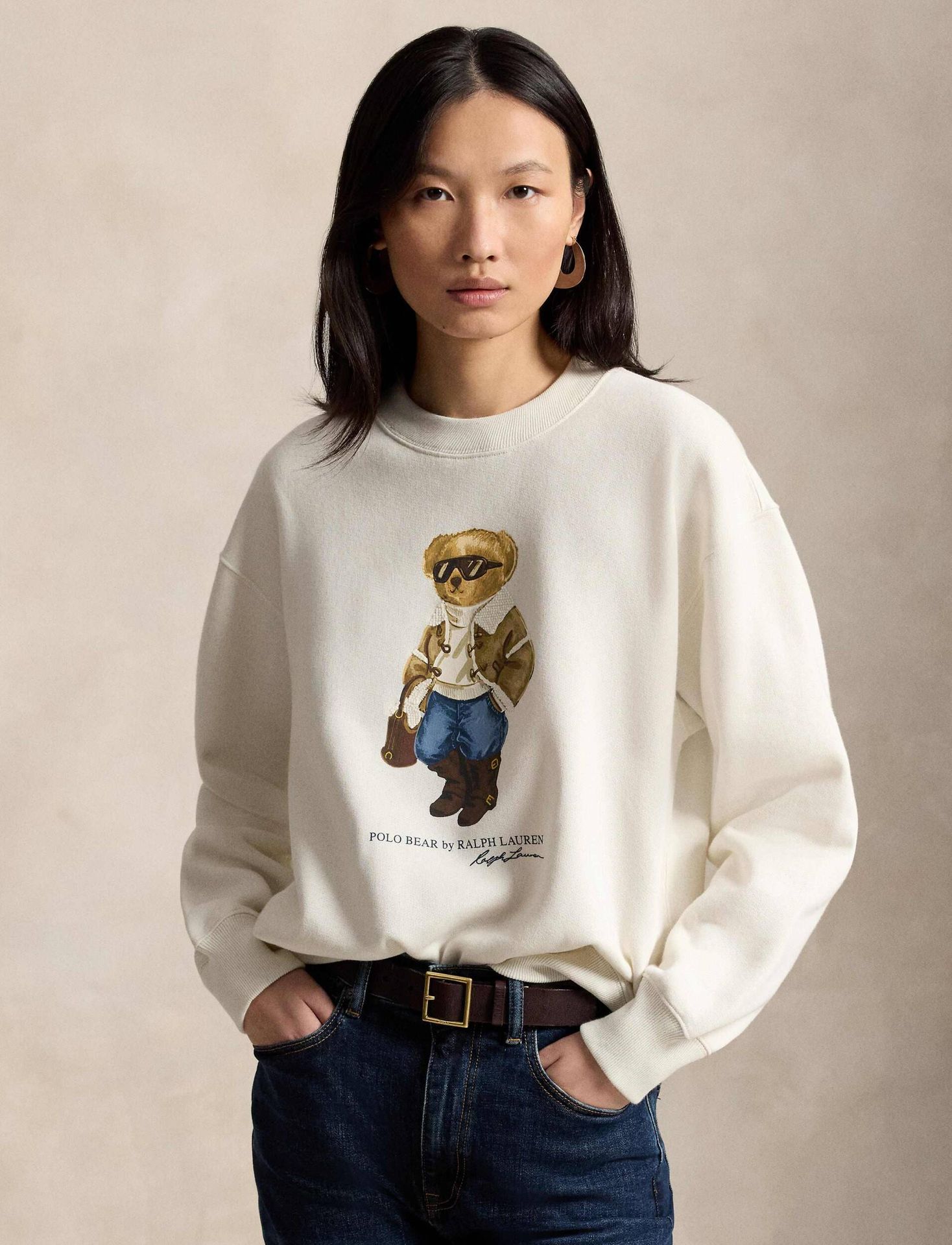 POLO RALPH LAUREN Bluza Winter Bear Relaxed fit z dodatkiem wełny