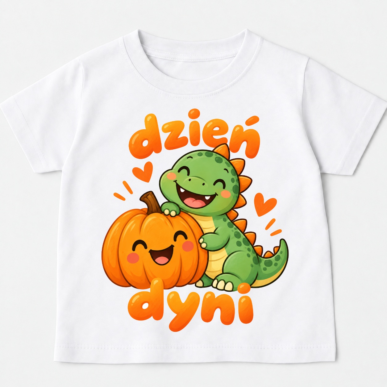 Koszulka na Dzień Dyni z dinozaurem i dynią