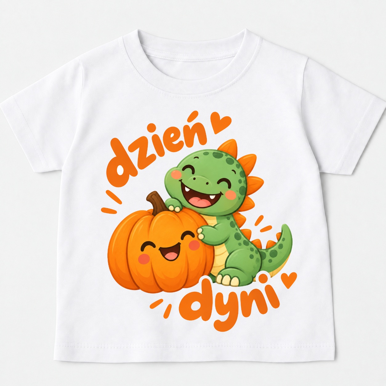 Koszulka na Dzień Dyni z dinozaurem i dynią