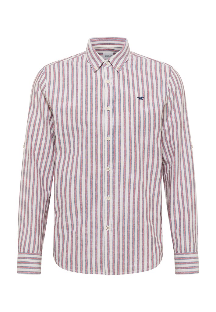 Koszula męska w paski Mustang Rawlins Red and Blue Stripe Regular