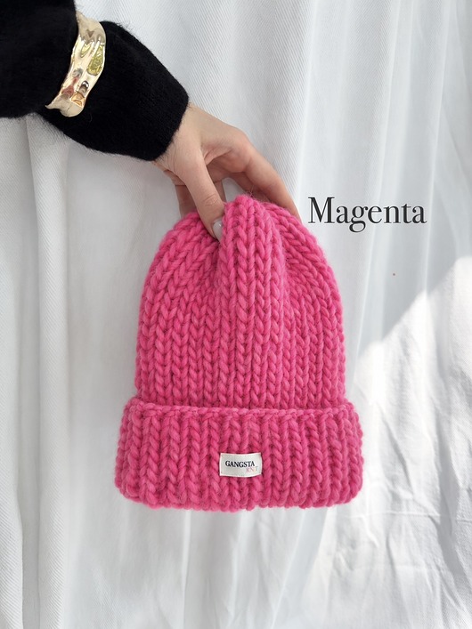 Czapka Lily 100% wełna *magenta*