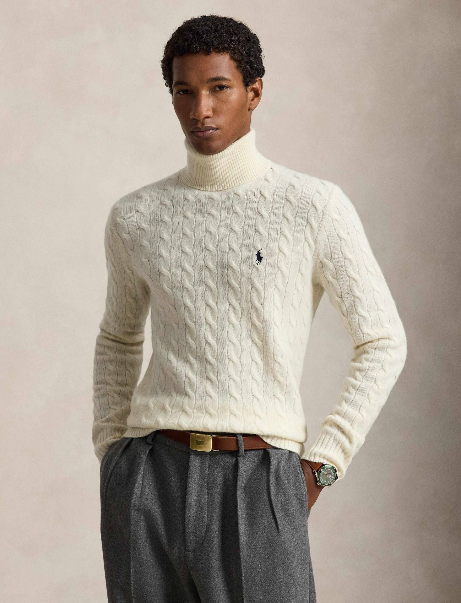 POLO RALPH LAUREN Wełniany golf Slim Fit z dodatkiem kaszmiru