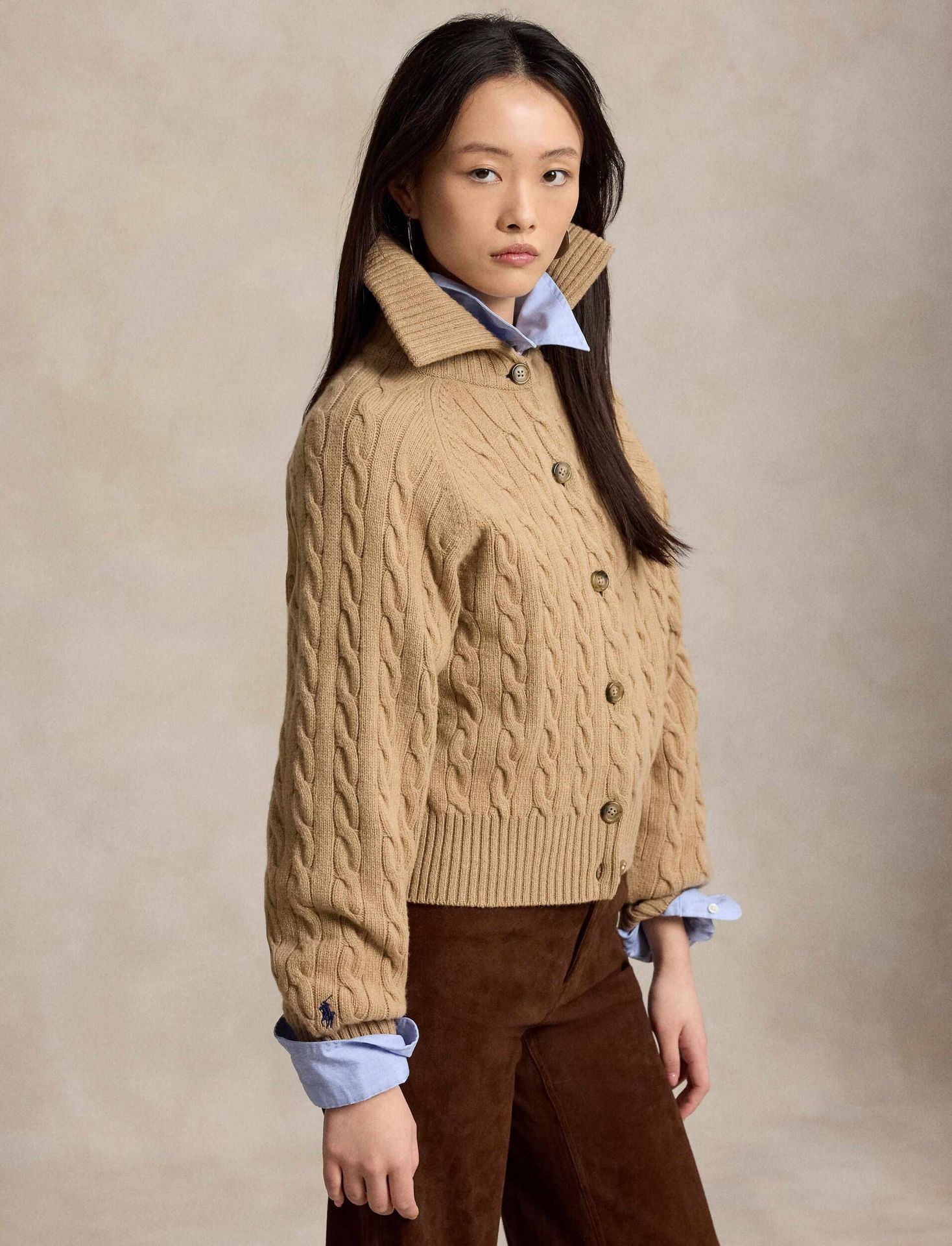 POLO RALPH LAUREN Wełniany kardigan Relaxed fit z dodatkiem kaszmiru