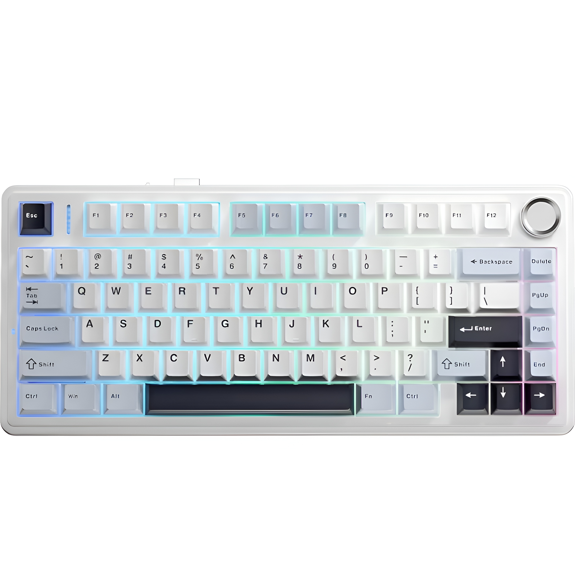 AULA F75 HE Magnetic Gaming Keyboard Glacier Blue & White & Dark Purple AF75HEBLUWHTPPLDKMS