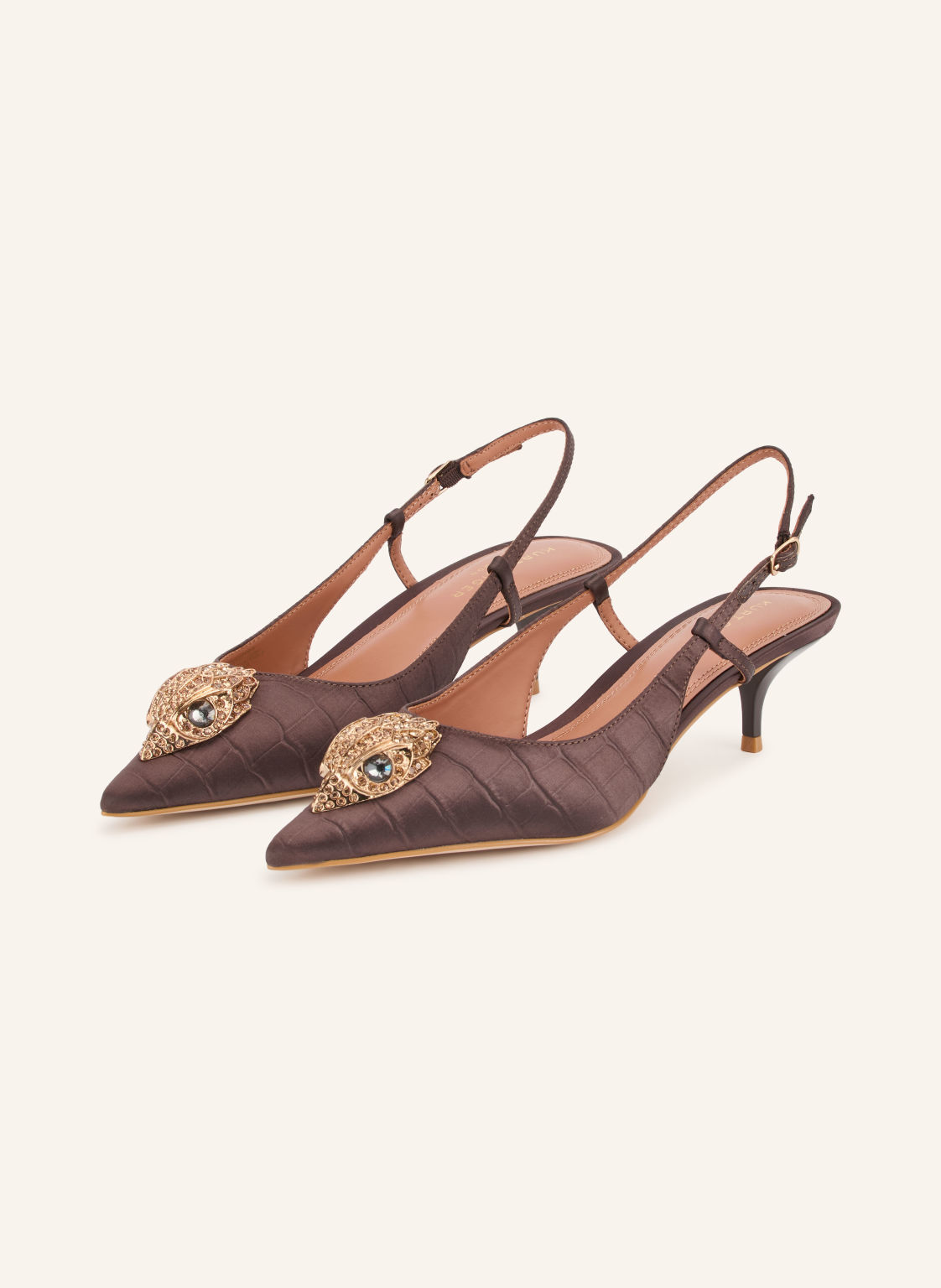 Kurt Geiger Czółenka Typu Slingback Z Kamyczkami braun