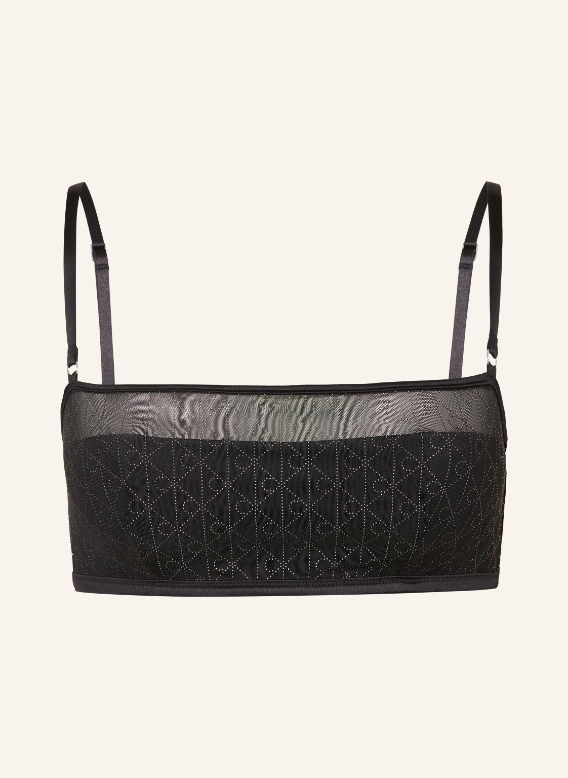 Calvin Klein Biustonosz Bustier Minimalist Emblem Z Kamyczkami Ozdobnymi schwarz