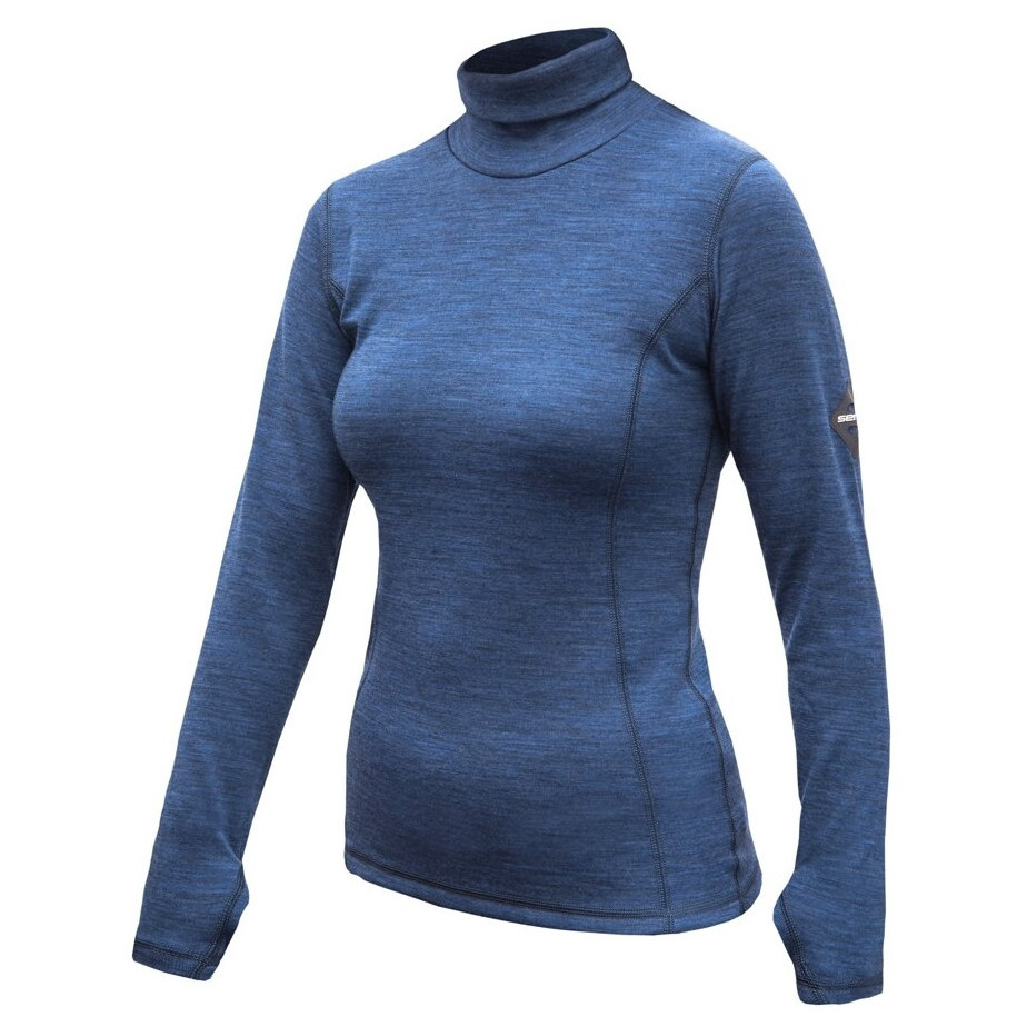 Damska koszulka Sensor Merino Bold Roll Neck dl.rukáv Rozmiar: S / Kolor: niebieski