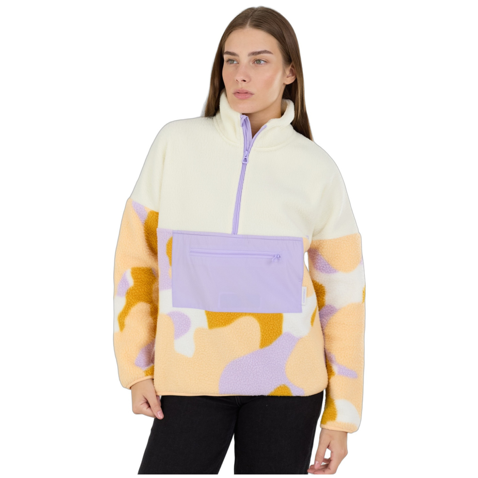 Bluza damska Fundango Riva Hybrid Pullover Rozmiar: M / Kolor: żółty/fioletowy