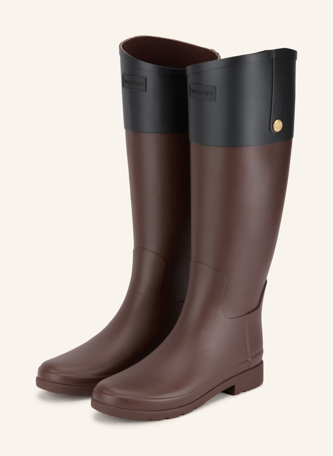 Hunter Kalosze Refined Gold Trim schwarz