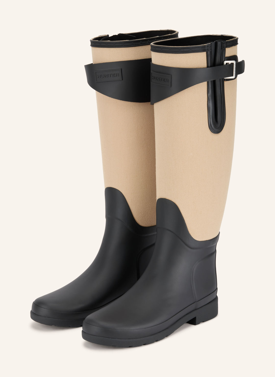 Hunter Kalosze Refined Tall Canvas schwarz