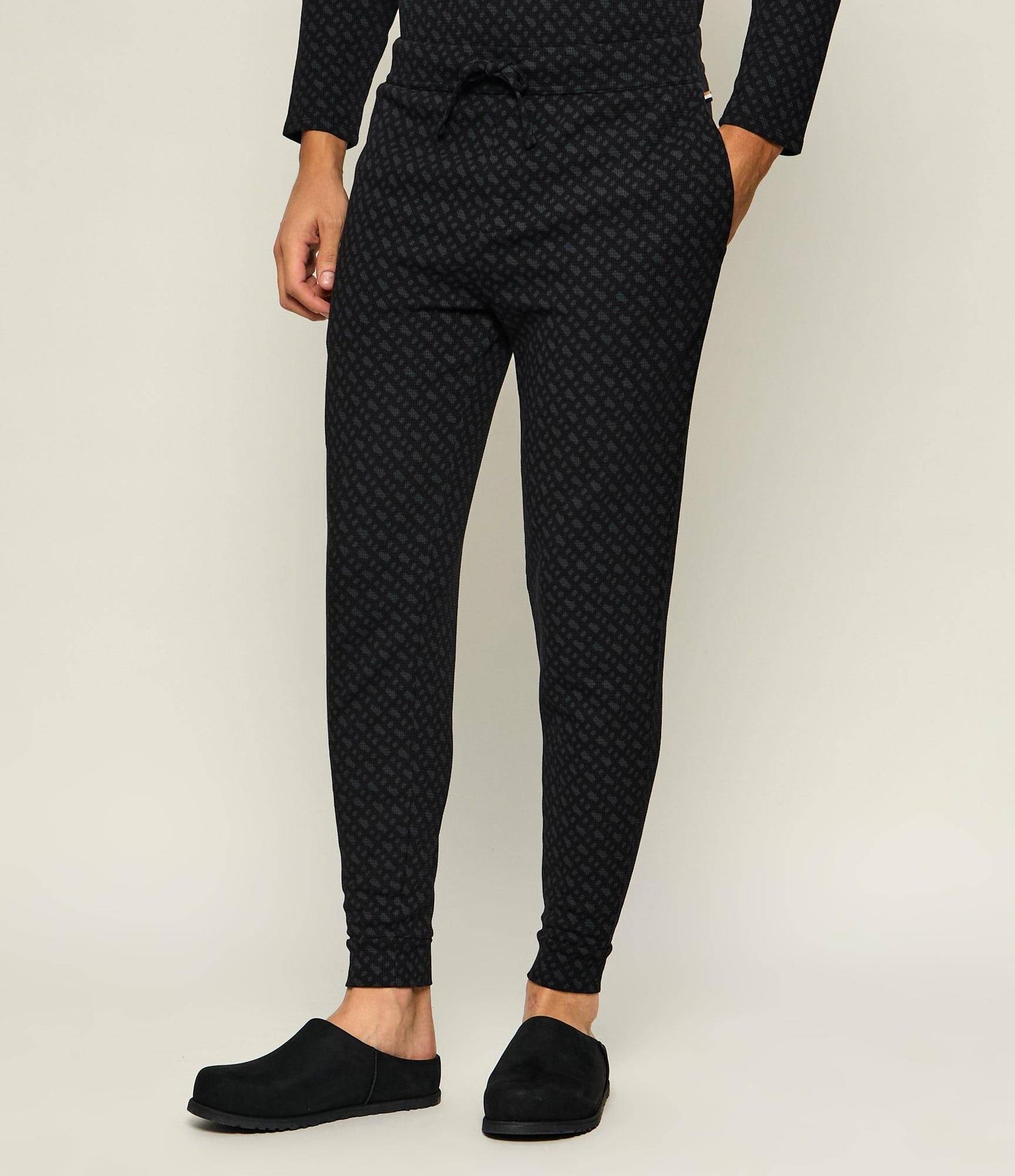 BOSS BLACK Spodnie od piżamy WaffleAOP Regular Fit