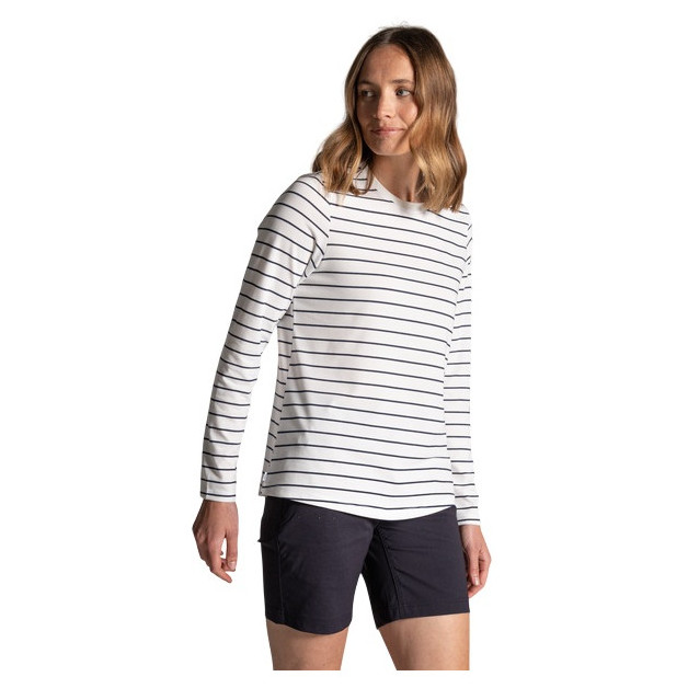 Koszulka damska Craghoppers NosiLife Akona Long Sleeved Top Rozmiar: XXL / Kolor: biały/niebieski