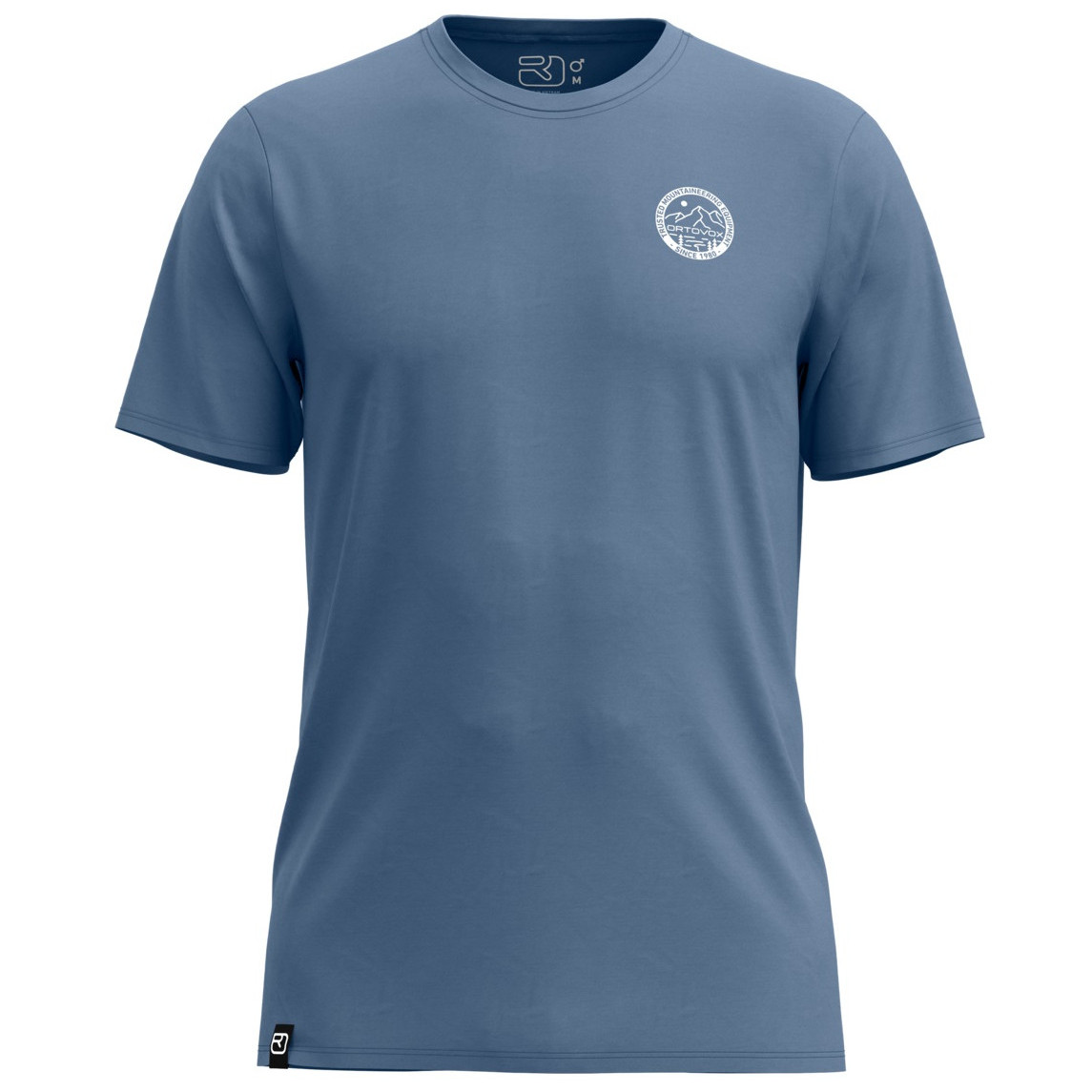 Koszulka męska Ortovox 185 Merino Mtn Badge T-Shirt Rozmiar: L / Kolor: niebieski