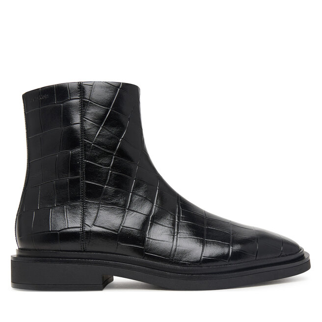 Botki Calvin Klein Square Ankle Boot Zip Croc Lth HW0HW03185 Czarny