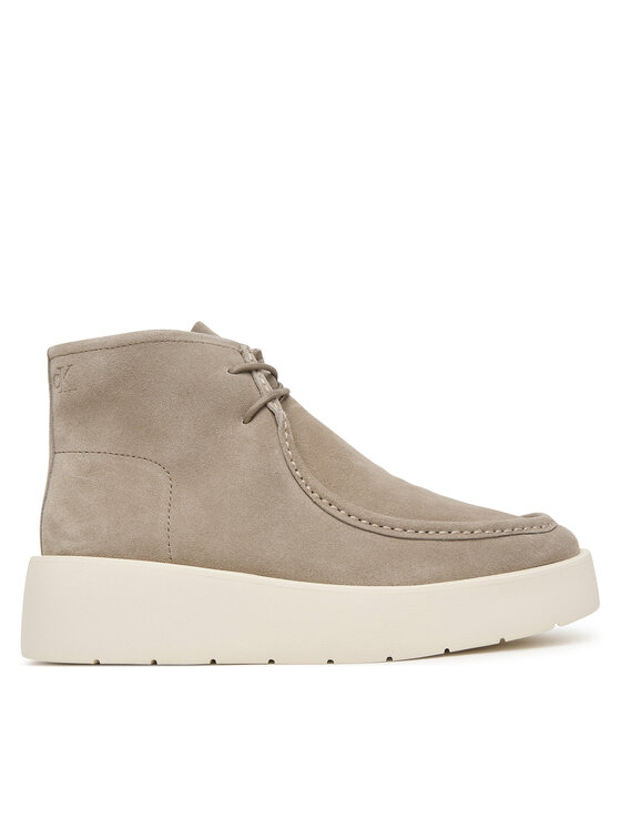 Calvin Klein Trzewiki Flatf Lace Up Apr Cut Boot HW0HW03273 Beżowy