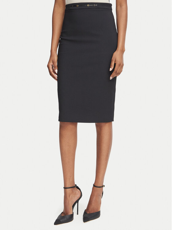 Elisabetta Franchi Spódnica ołówkowa GO-223-66E2-V320 Czarny Slim Fit