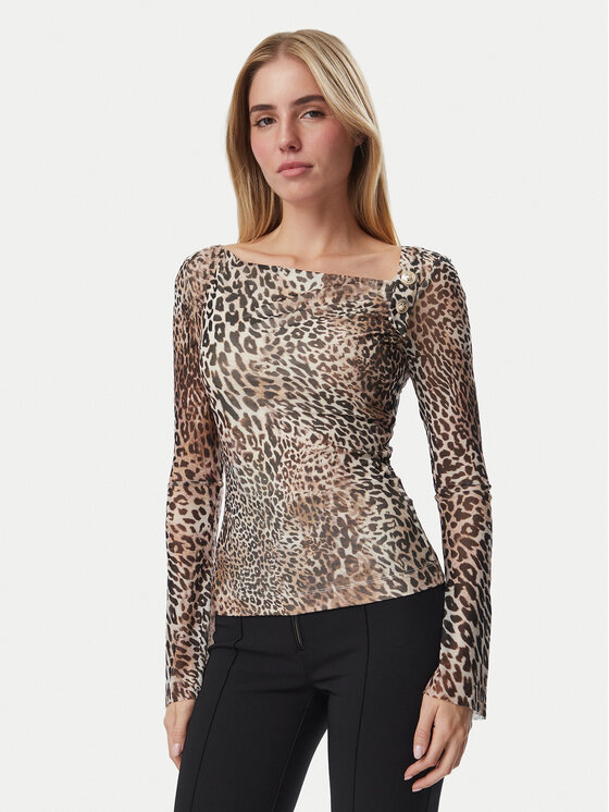 Guess Bluzka W6BP23 K6260 Beżowy Regular Fit