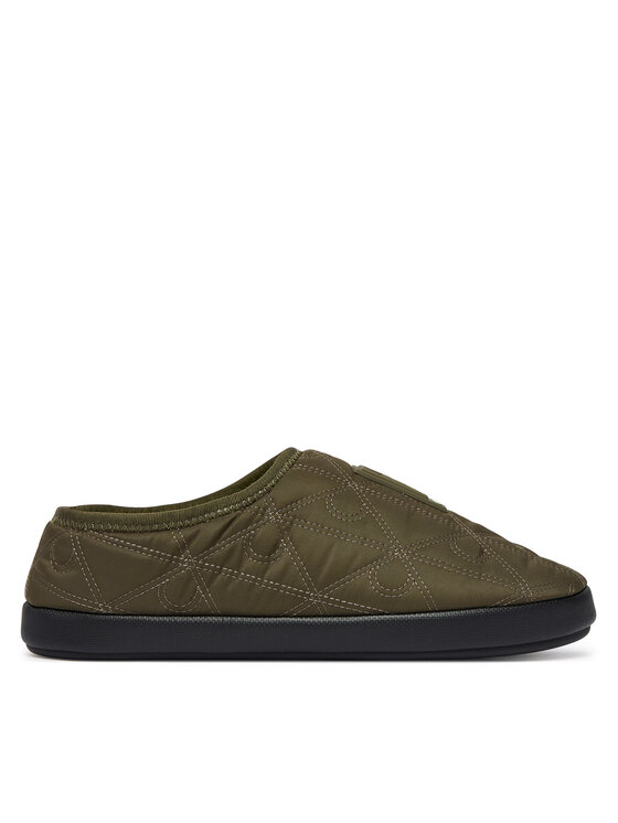 Calvin Klein Kapcie Home Slipper Quilted Rip Emblem HM0HM02280 Khaki