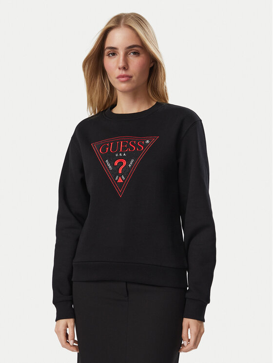 Guess Bluza W6BQ16 K6064 Czarny Regular Fit
