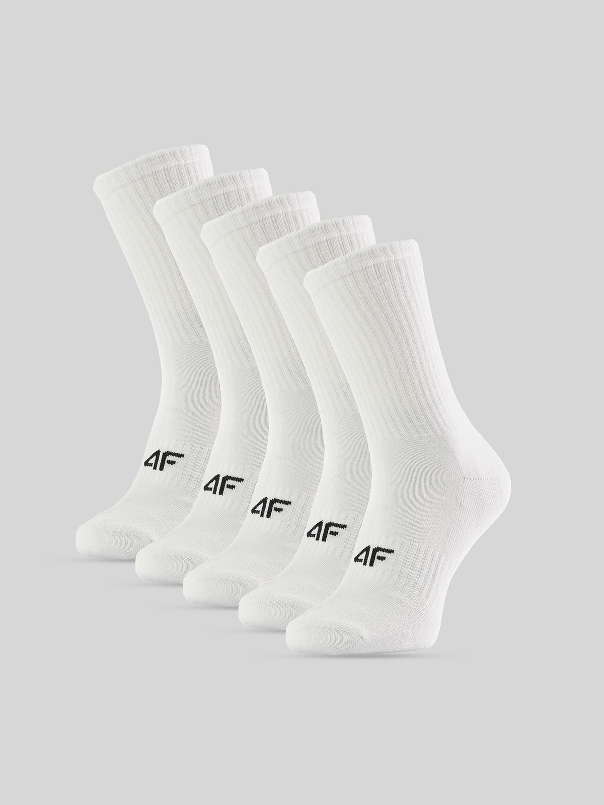 4F Skarpetki długie (5-pack) męskie - białe 43-46