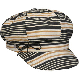 Czapka Kaszkiet Denova Stripes by Lierys, czarno-beżowy, One Size