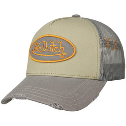 Czapka Trucker Distressed Brim by Von Dutch, szaro-oliwkowy, One Size