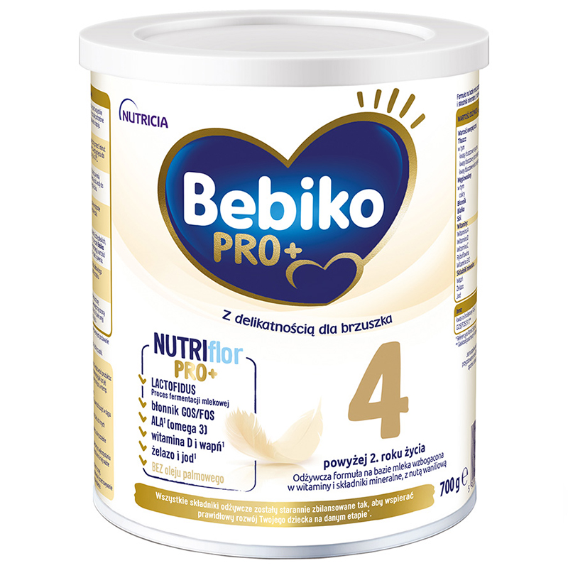 Bebiko Pro+ 4 Nutriflor Pro+, mleko modyfikowane, powyżej 2 roku, 700 g