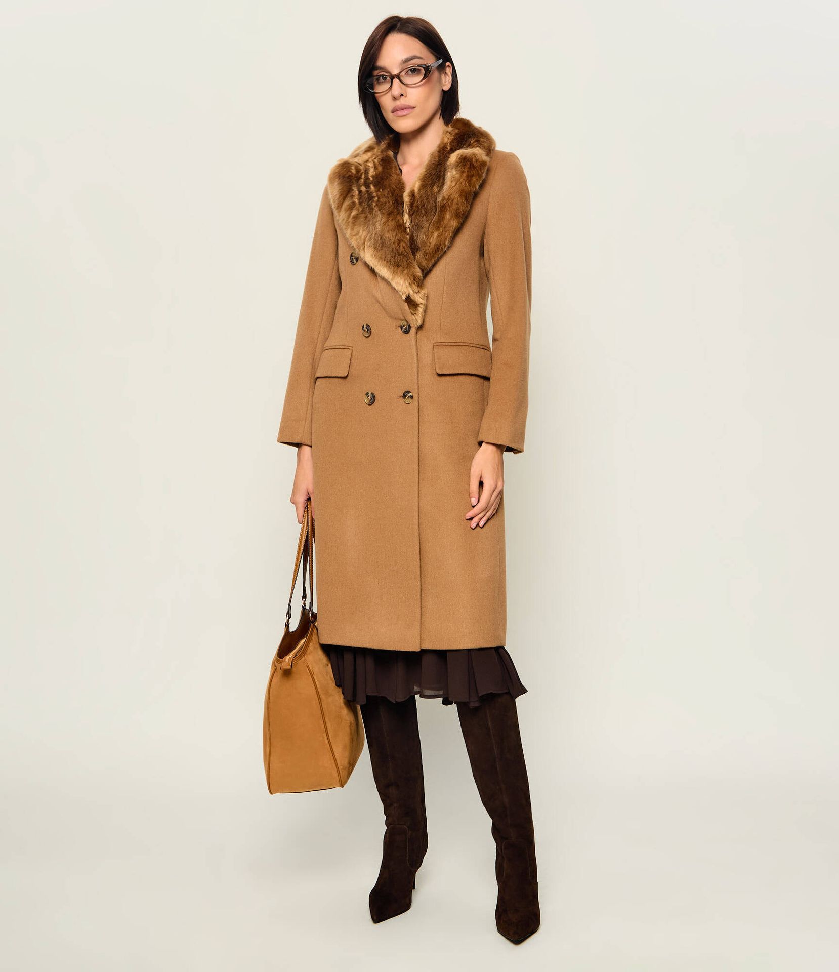 LAUREN RALPH LAUREN Wełniany płaszcz z dodatkiem kaszmiru