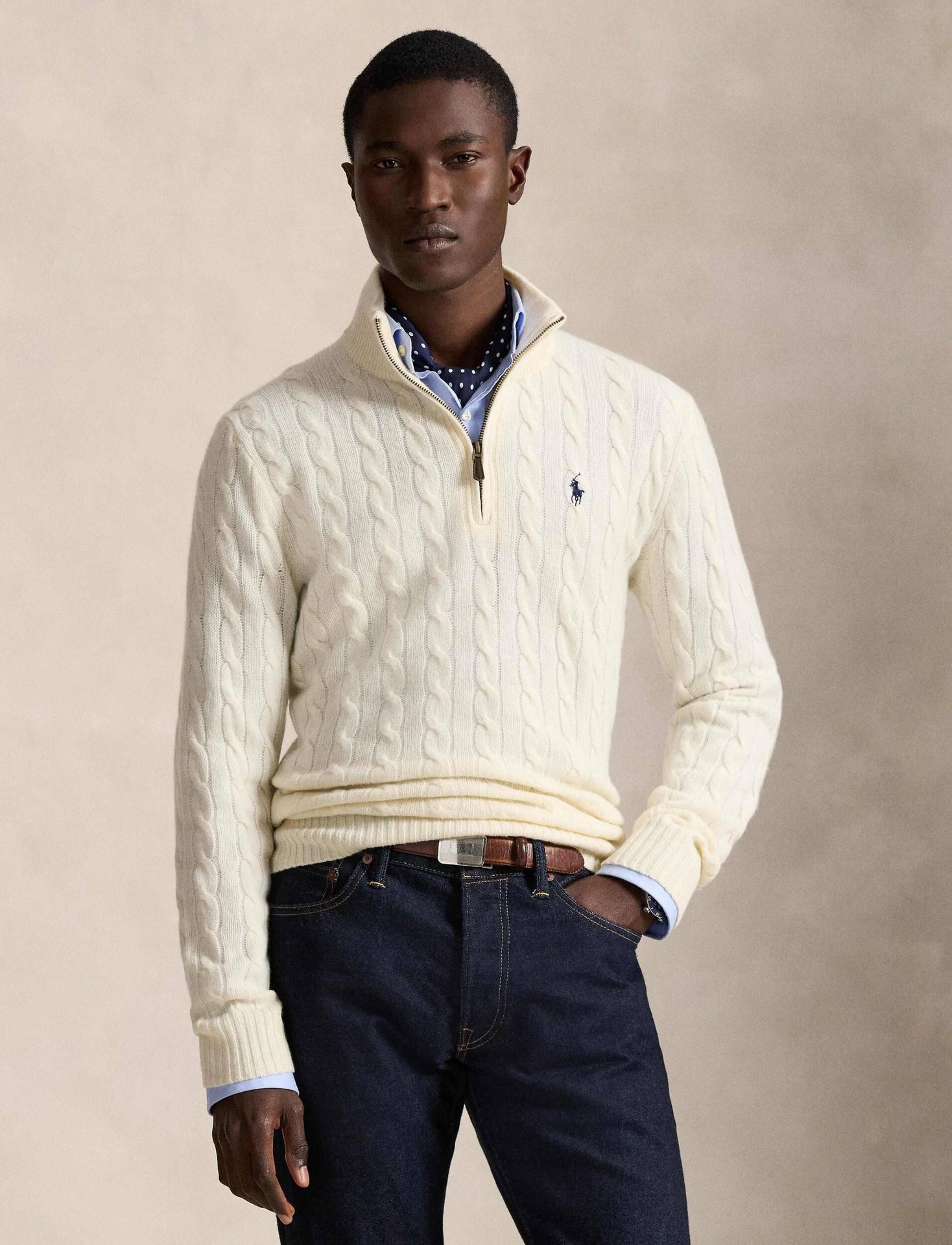 POLO RALPH LAUREN Wełniany sweter Regular Fit z dodatkiem wełny