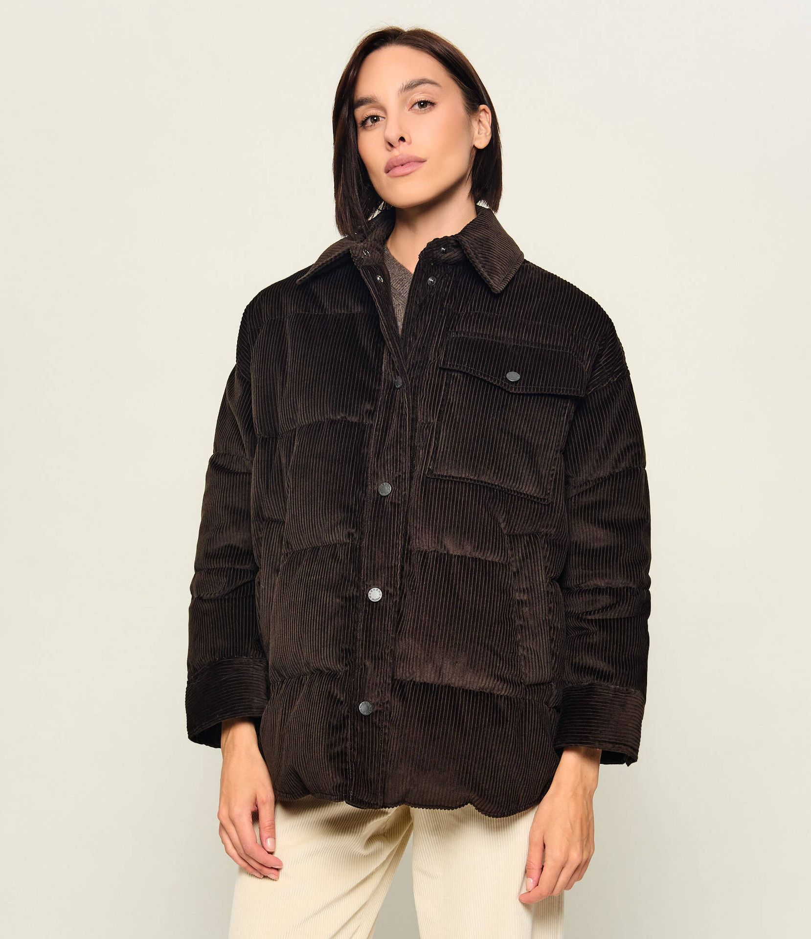 Weekend MaxMara Puchowa kurtka Wkdgiorno Loose fit sztruks