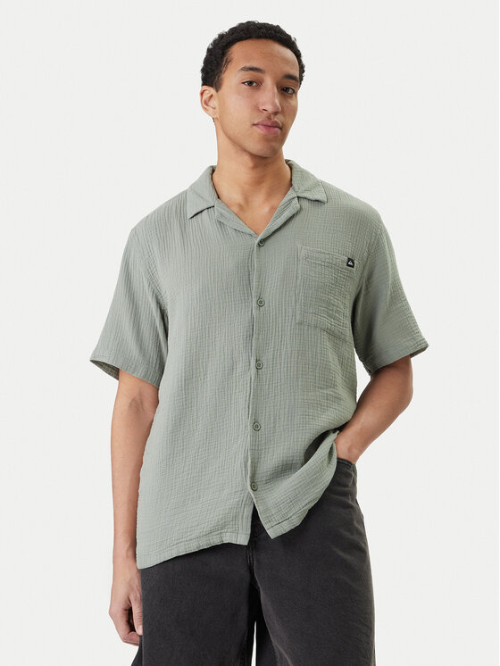Quiksilver Koszula W126-QSMST-1009 Zielony Regular Fit