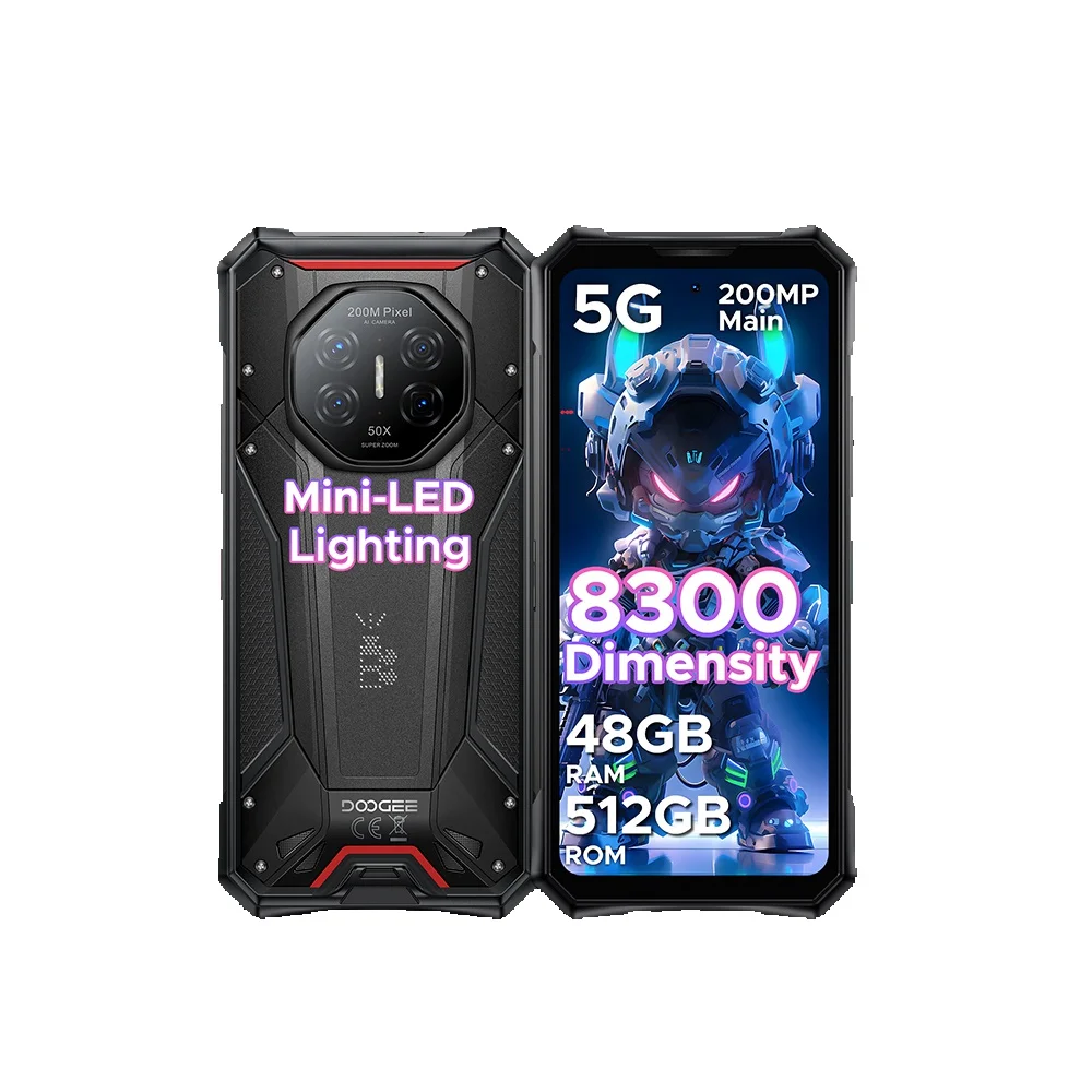 Doogee S300 Pro 5g Wytrzymały smartfon Dimensity 8300 6,78'' wyświetlacz 48 GB RAM (16 GB + 32 GB) 512 GB ROM 11000 mAh 200 MP aparat Android 16 16GB 512GB Gold