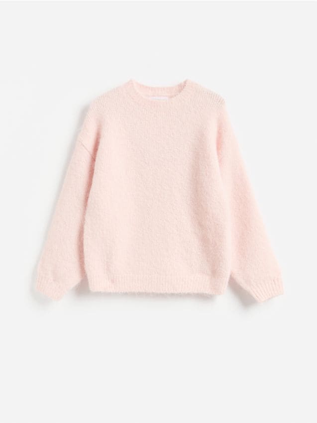 Reserved - Sweter z domieszką wełny - pastelowy róż