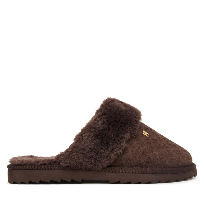 Kapcie Tommy Hilfiger Th Premium Shearling Shoes FW0FW09947 Brązowy ciemny