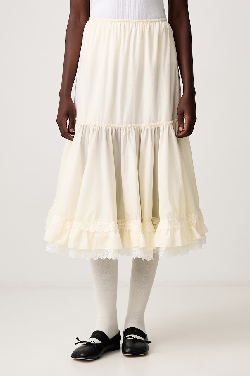 GANNI Washed Flyweight Nylon spódnica rozkloszowana