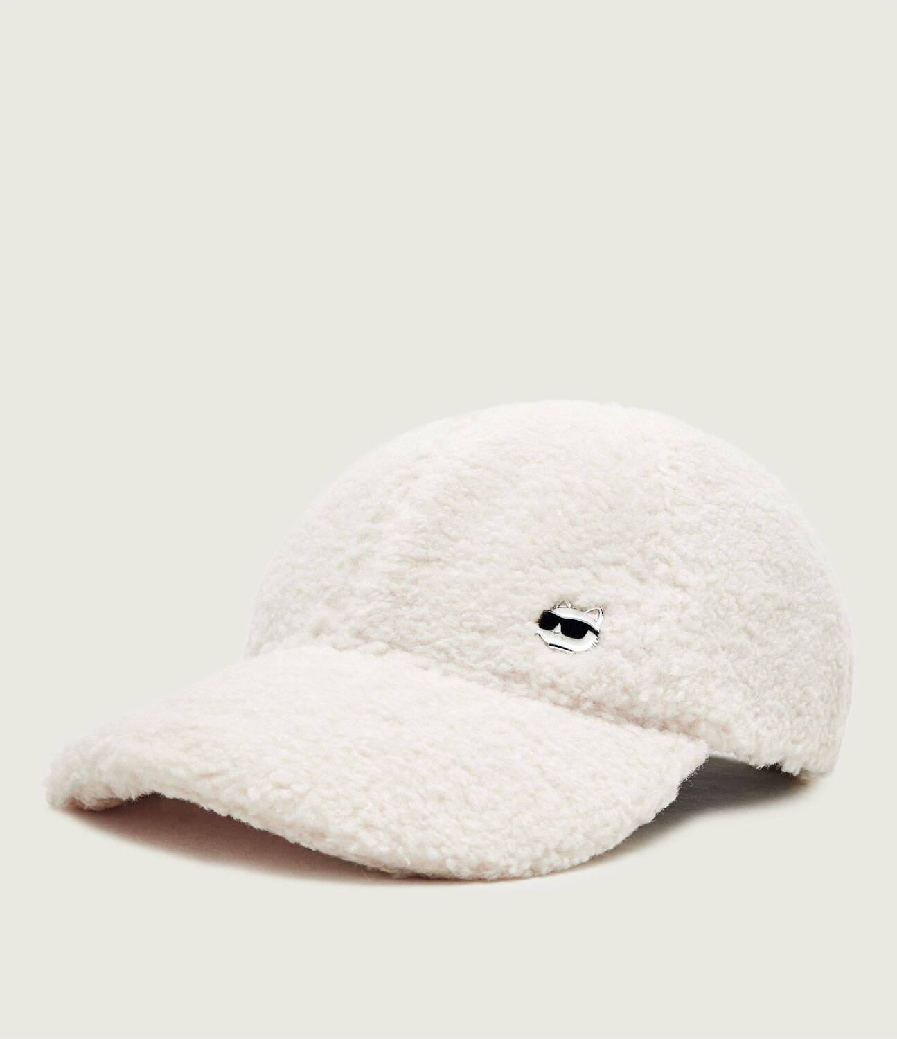 Karl Lagerfeld Bejsbolówka Ikon Choupette shearling