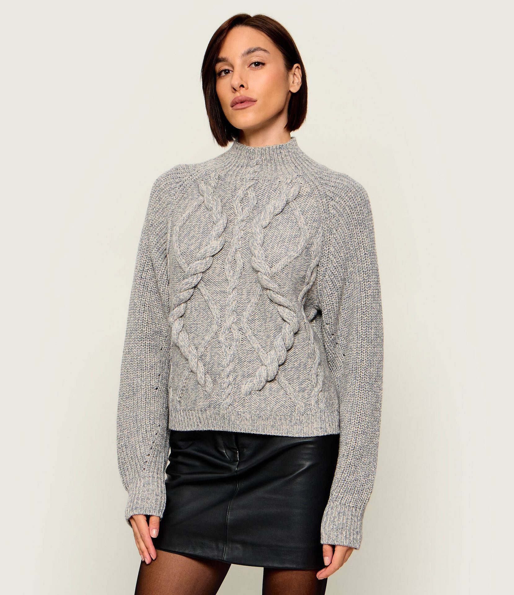 BOSS BLACK Wełniany półgolf Frescienne Relaxed fit