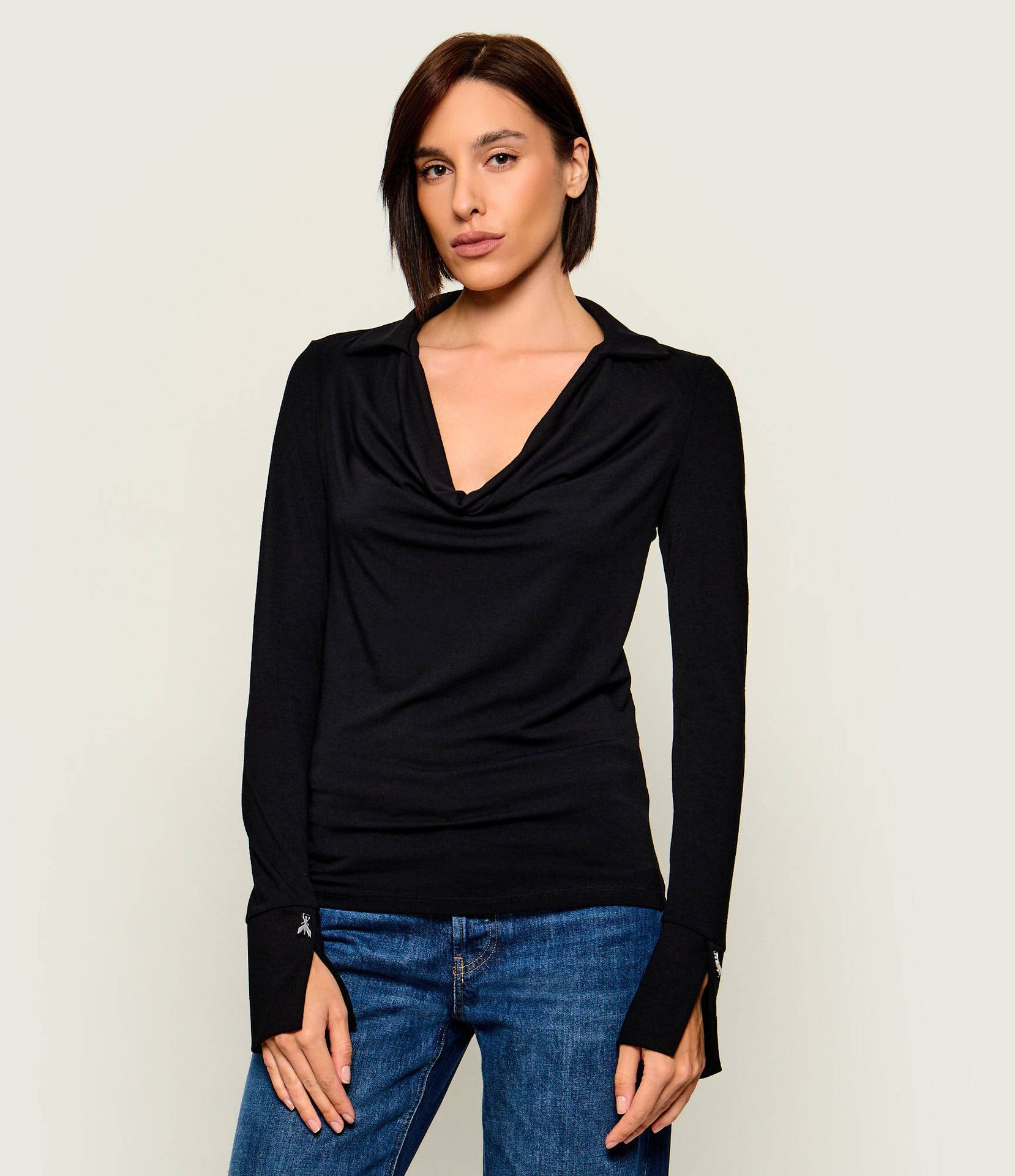 Patrizia Pepe Bluzka Slim Fit z dodatkiem wełny