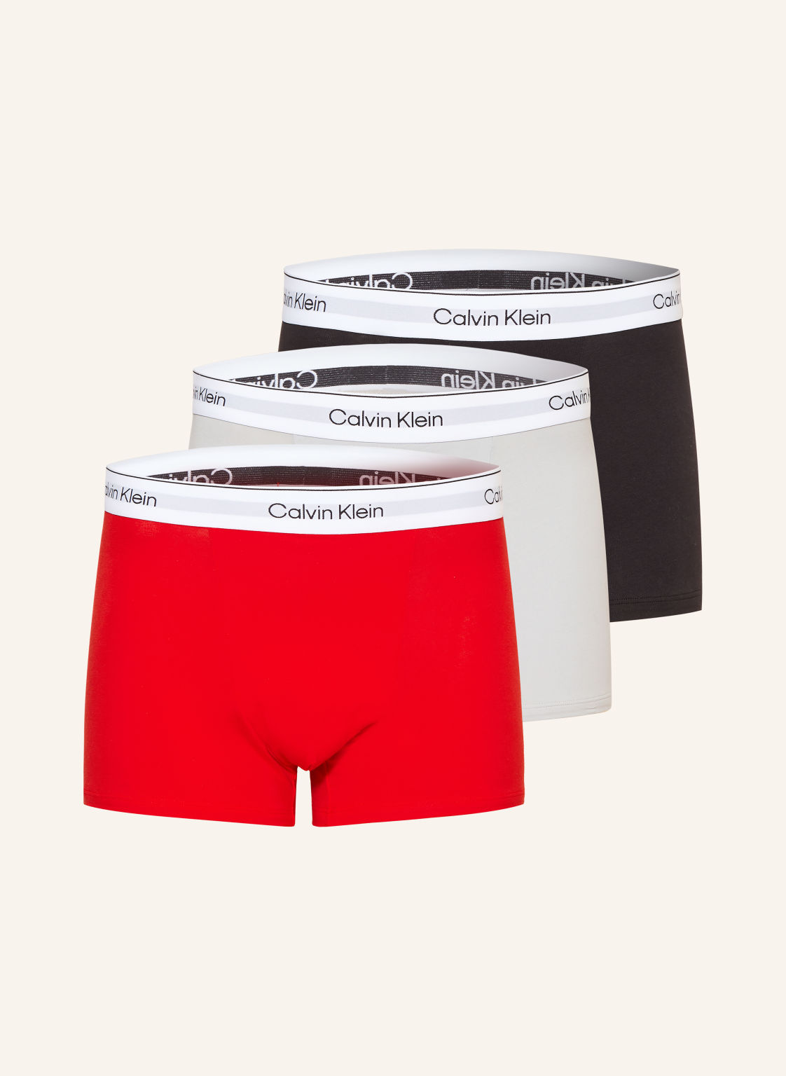 Calvin Klein Zestaw 3 Par Bokserek Icon Cotton Stretch rot