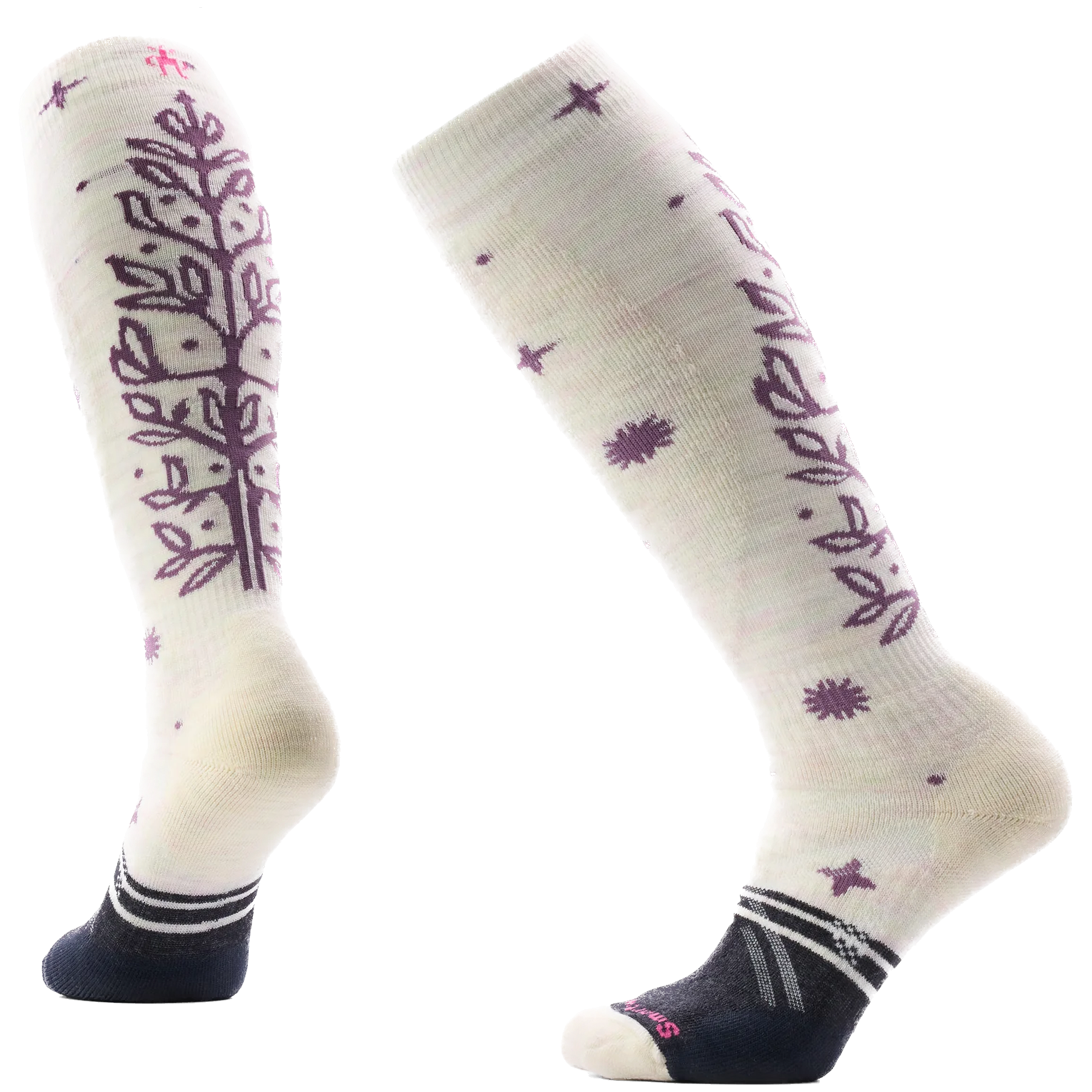 Podkolanówki Smartwool Women's Ski Full Cushion Ice Blossom OTC Rozmiar skarpet: 38-41 / Kolor: beżowy