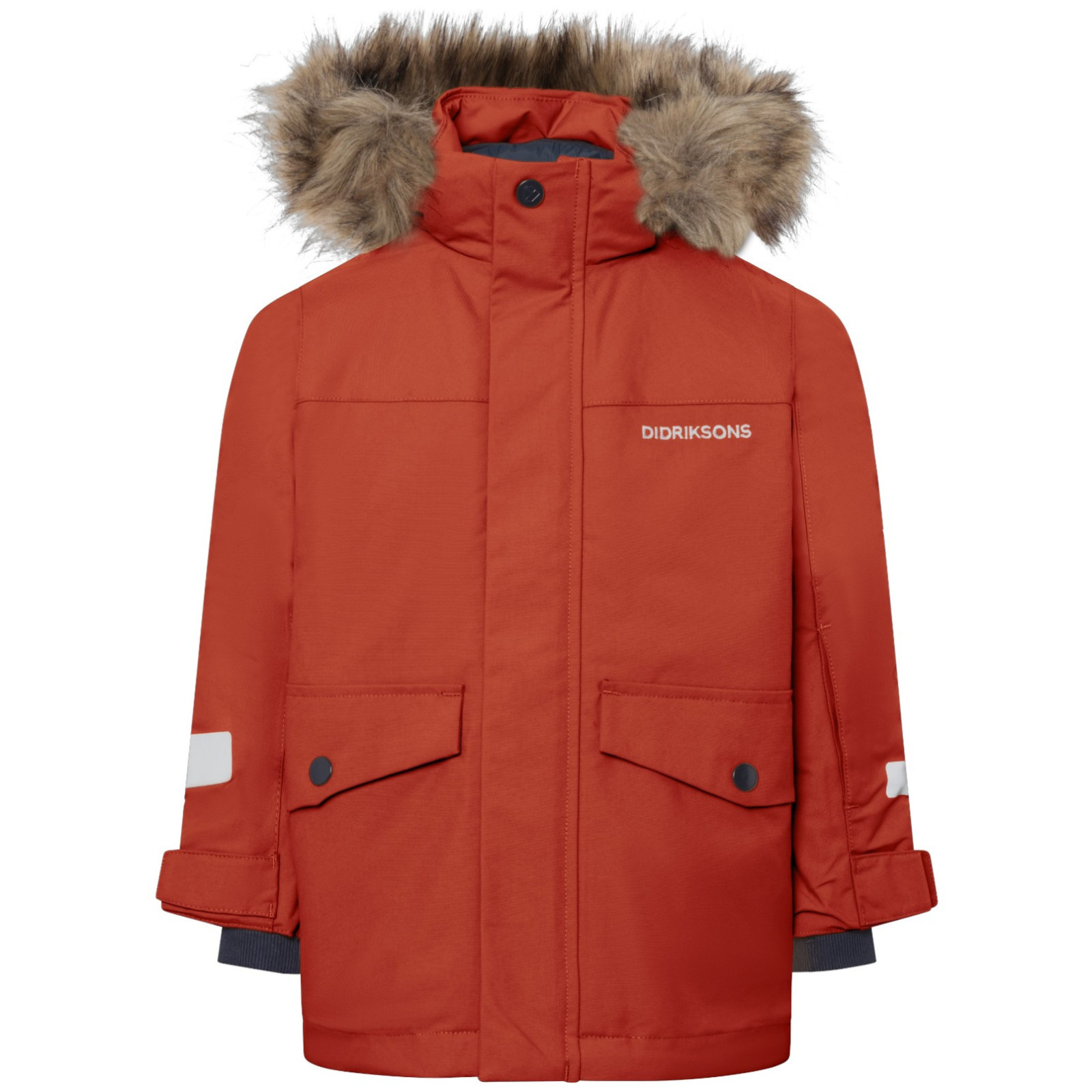 Dziecięca kurtka zimowa Didriksons Bjärven Kids Parka 5 Rust Rozmiar dziecięcy: 130 / Kolor: pomarańczowy
