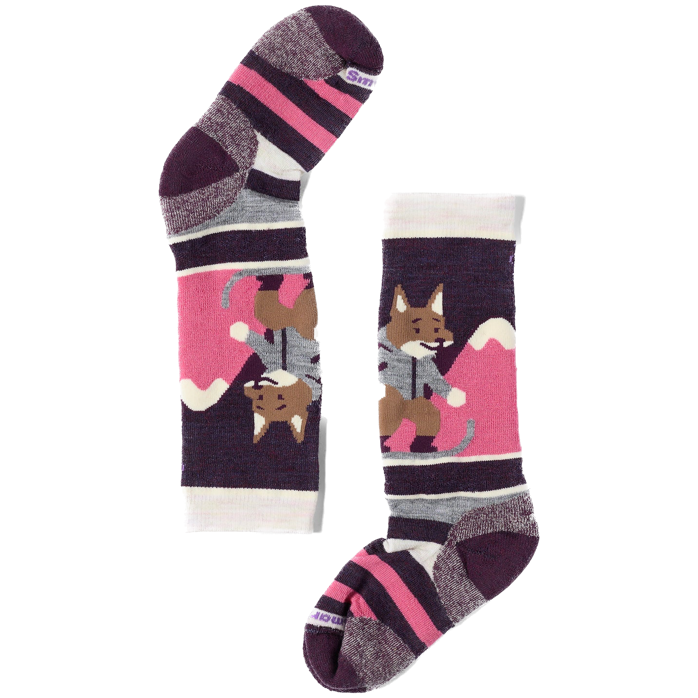 Skarpety Smartwool Kids' Wintersport Full Cushion Fox Glade Rozmiar skarpet: 29-32 / Kolor: fioletowy