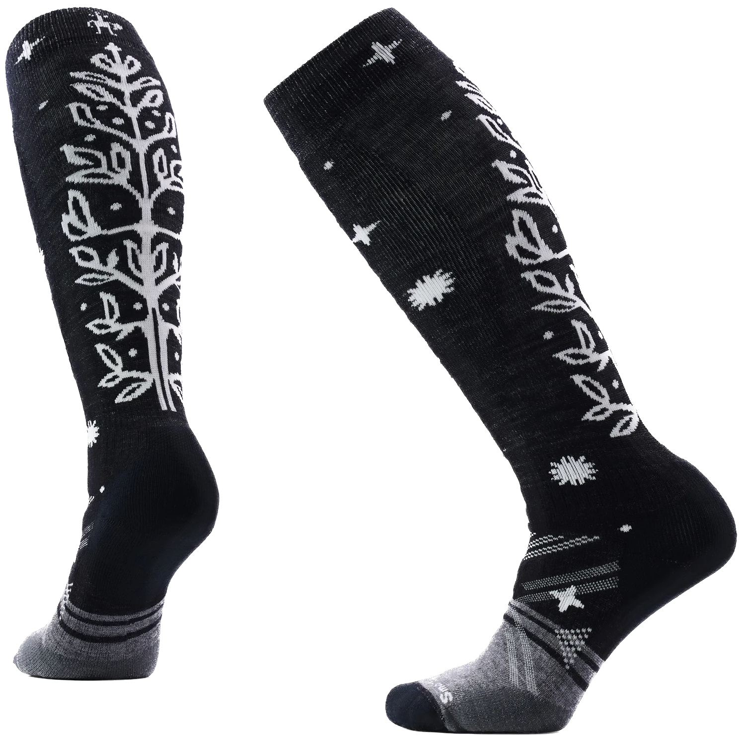 Podkolanówki Smartwool Women's Ski Full Cushion Ice Blossom OTC Rozmiar skarpet: 38-41 / Kolor: czarny
