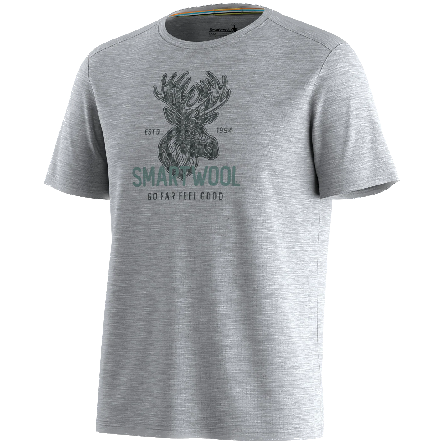 Męska koszulka Smartwool Men's Moose Mode Active Short Sleeve Gra Rozmiar: M / Kolor: szary