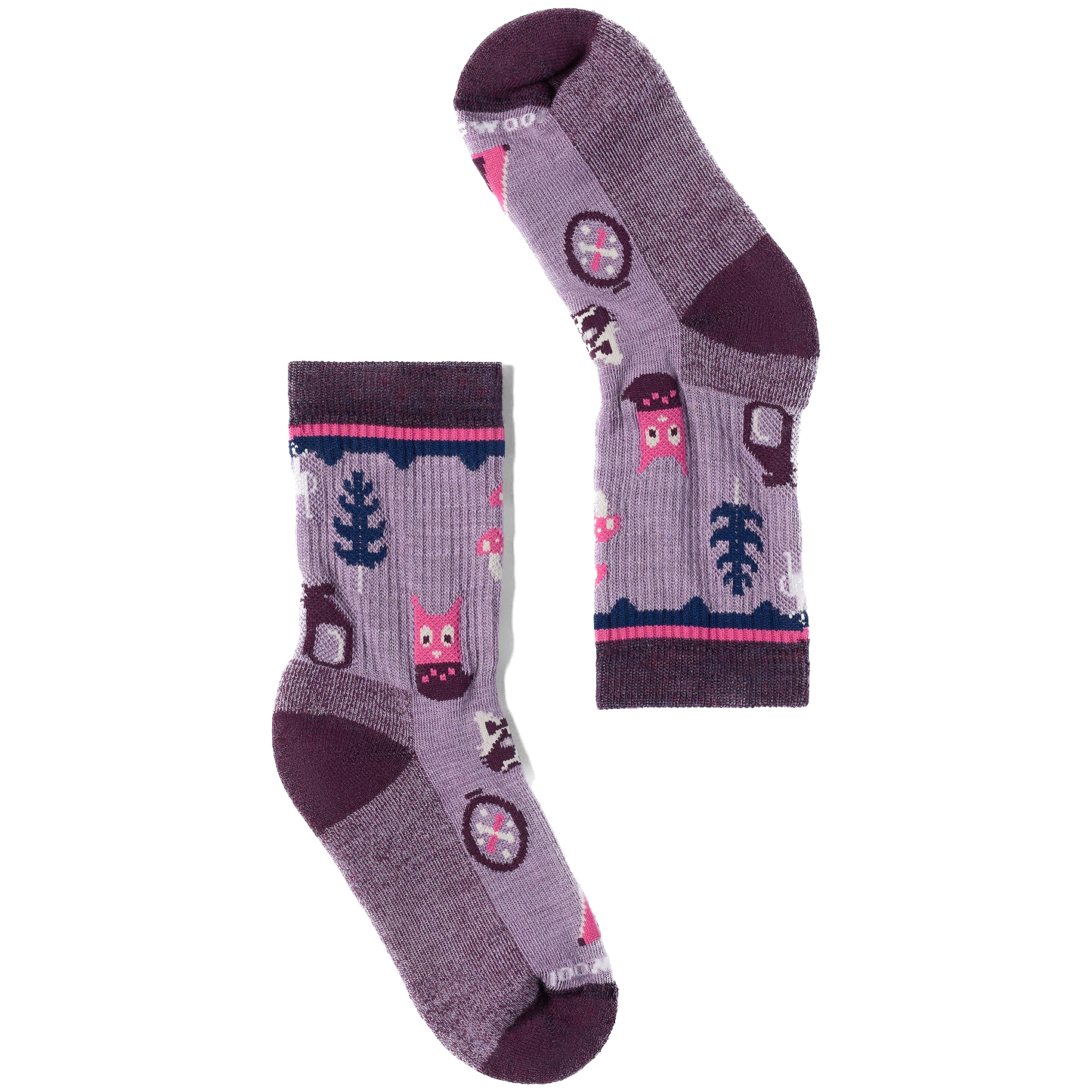 Skarpety dziecięce Smartwool Kids' Hike Light Cushion Critter Cache C Rozmiar skarpet: 26-28 / Kolor: fioletowy