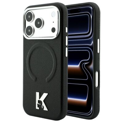 Karl Lagerfeld Etui Grained Embossed Ring & Kameo Logo MagSafe do Apple iPhone 17 Pro Max/18 Pro Max Czarny KLHMP18X6PWBKECK