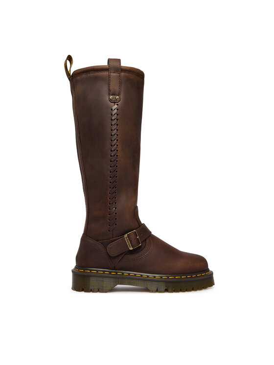 Dr. Martens Kozaki ANISTONE KNEE HIGH CRAZY HORSE DM41871200 Brązowy