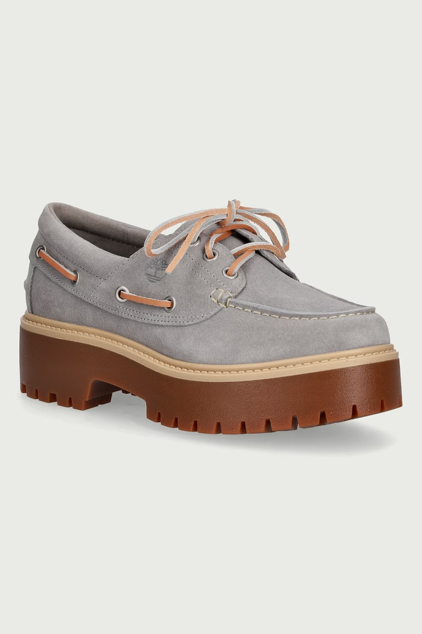 Timberland Stone Street Boat mokasyny na platformie damskie zamszowe