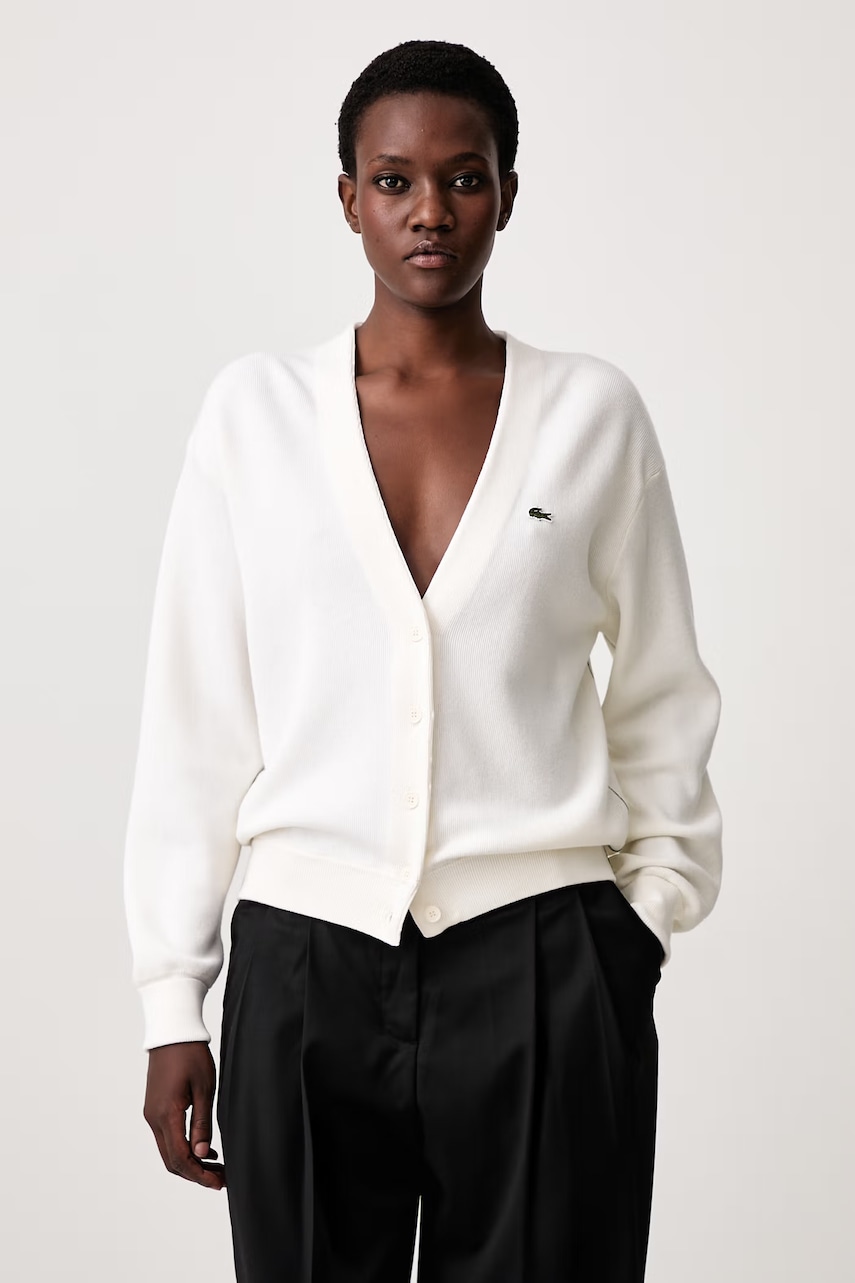 Lacoste kardigan z wełną damski